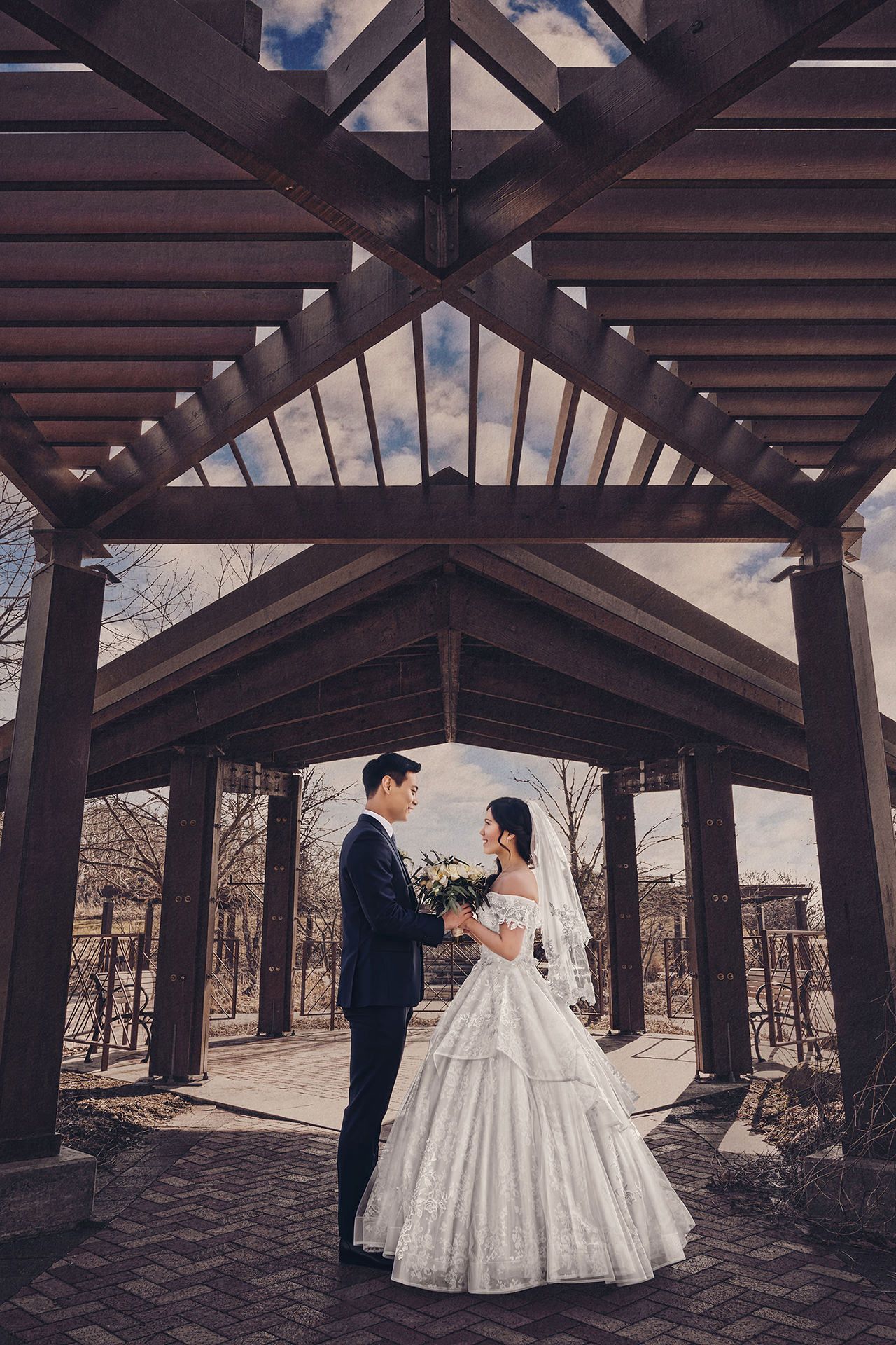 Jiwon and David on their wedding day